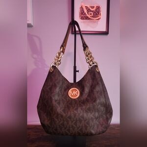 Michael Kors Brown Shoulder Bag.  EUC